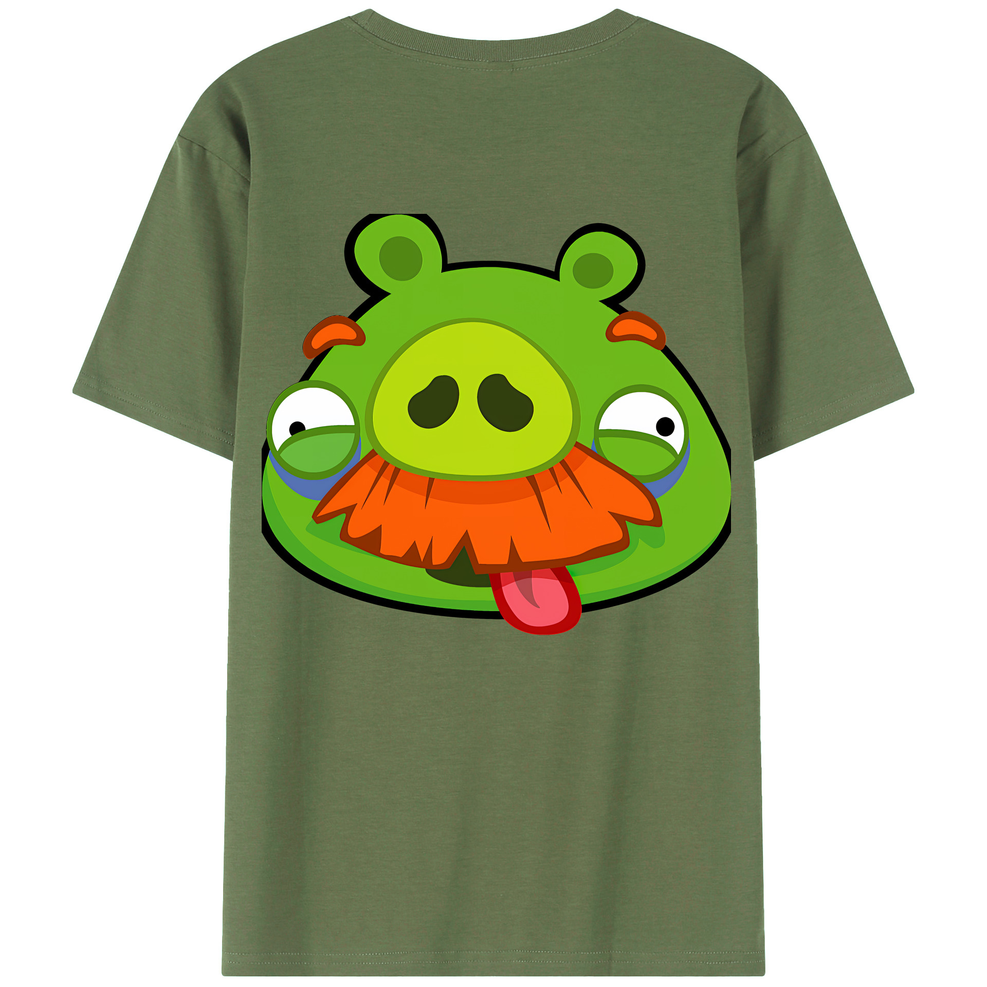 （画像用） Angry Birds アングリーバード 綿100％ メンズ半袖Tシャツ（バックプリント） 通気性